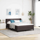 Box spring seng med hovedgærde Mørk Brun 140 x 200 cm Stof