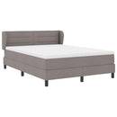 Box spring seng med hovedgærde Gråbrun 160 x 200 cm Stof