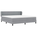 Box spring seng med hovedgærde Lysegrå 180 x 200 cm Stof
