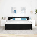 Box spring seng med madras Sort 180 x 200 cm Stof