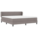 Box spring seng med hovedgærde Gråbrun 180 x 200 cm Stof
