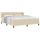 Box spring seng med hovedgærde Creme 180 x 200 cm Stof