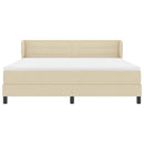Box spring seng med hovedgærde Creme 180 x 200 cm Stof