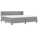 Box spring seng med madras Lysegrå 200 x 200 cm Stof