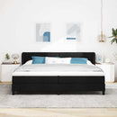 Box spring seng med madras Sort 200 x 200 cm Stof