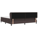 Box spring seng med madras Mørk Brun 200 x 200 cm Stof