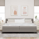 Box spring seng med madras Gråbrun 200 x 200 cm Stof