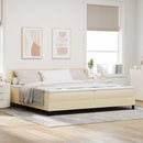 Box spring seng med madras Creme 200 x 200 cm Stof