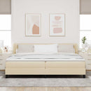 Box spring seng med madras Creme 200 x 200 cm Stof