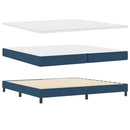 Box spring seng med madras med hovedgærde Blå 200 x 200 cm Stof