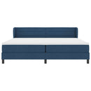 Box spring seng med madras med hovedgærde Blå 200 x 200 cm Stof