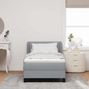Box spring seng med hovedgærde Lysegrå 80 x 200 cm Stof