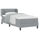 Box spring seng med hovedgærde Lysegrå 80 x 200 cm Stof