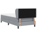 Box spring seng med hovedgærde Lysegrå 80 x 200 cm Stof