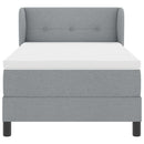 Box spring seng med hovedgærde Lysegrå 80 x 200 cm Stof