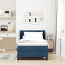 Box spring seng med hovedgærde Blå 80 x 200 cm Stof