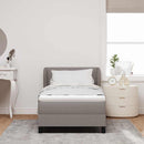 Box spring seng med hovedgærde Gråbrun 90 x 190 cm Stof