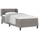 Box spring seng med hovedgærde Gråbrun 90 x 190 cm Stof