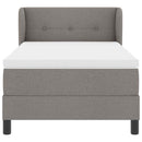 Box spring seng med hovedgærde Gråbrun 90 x 190 cm Stof