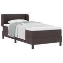 Box spring seng med hovedgærde Mørk Brun 90 x 200 cm Stof