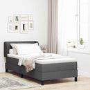 Box spring seng med hovedgærde Mørkegrå 100 x 200 cm Stof