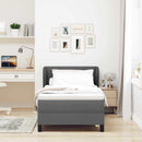 Box spring seng med hovedgærde Mørkegrå 100 x 200 cm Stof