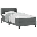 Box spring seng med hovedgærde Mørkegrå 100 x 200 cm Stof