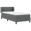 Box spring seng med hovedgærde Mørkegrå 100 x 200 cm Stof