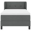 Box spring seng med hovedgærde Mørkegrå 100 x 200 cm Stof