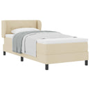 Box spring seng med hovedgærde Creme 100 x 200 cm Stof