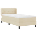 Box spring seng med hovedgærde Creme 100 x 200 cm Stof