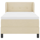 Box spring seng med hovedgærde Creme 100 x 200 cm Stof