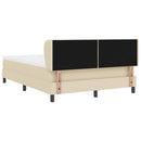 Box spring seng med hovedgærde Creme 140 x 190 cm Stof