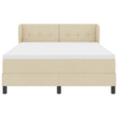 Box spring seng med hovedgærde Creme 140 x 190 cm Stof