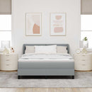 Box spring seng med hovedgærde Lysegrå 140 x 200 cm Stof