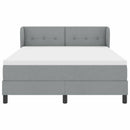 Box spring seng med hovedgærde Lysegrå 160 x 200 cm Stof