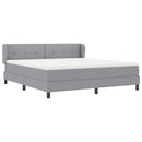 Box spring seng med hovedgærde Lysegrå 180 x 200 cm Stof