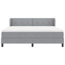 Box spring seng med hovedgærde Lysegrå 180 x 200 cm Stof