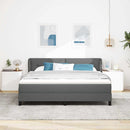 Box spring seng med hovedgærde Mørkegrå 180 x 200 cm Stof