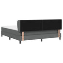 Box spring seng med hovedgærde Mørkegrå 180 x 200 cm Stof