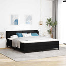 Box spring seng med hovedgærde Sort 180 x 200 cm Stof