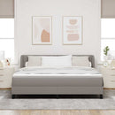 Box spring seng med hovedgærde Gråbrun 180 x 200 cm Stof