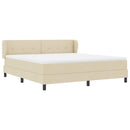 Box spring seng med hovedgærde Creme 180 x 200 cm Stof