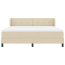 Box spring seng med hovedgærde Creme 180 x 200 cm Stof