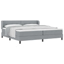 Box spring seng med hovedgærde Lysegrå 200 x 200 cm Stof