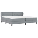 Box spring seng med hovedgærde Lysegrå 200 x 200 cm Stof