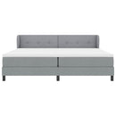 Box spring seng med hovedgærde Lysegrå 200 x 200 cm Stof