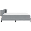 Box spring seng med hovedgærde Lysegrå 200 x 200 cm Stof