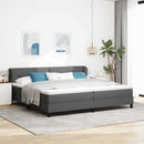 Box spring seng med hovedgærde Mørkegrå 200 x 200 cm Stof