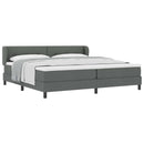 Box spring seng med hovedgærde Mørkegrå 200 x 200 cm Stof